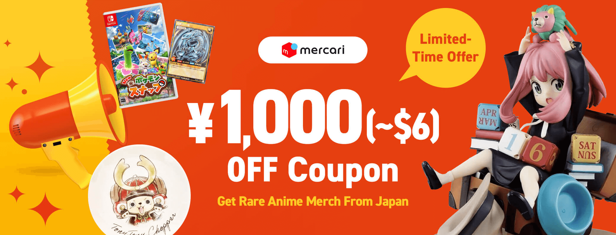 Limited Time Offer - Buyee Mercari Coupon for Rare Anime Merch