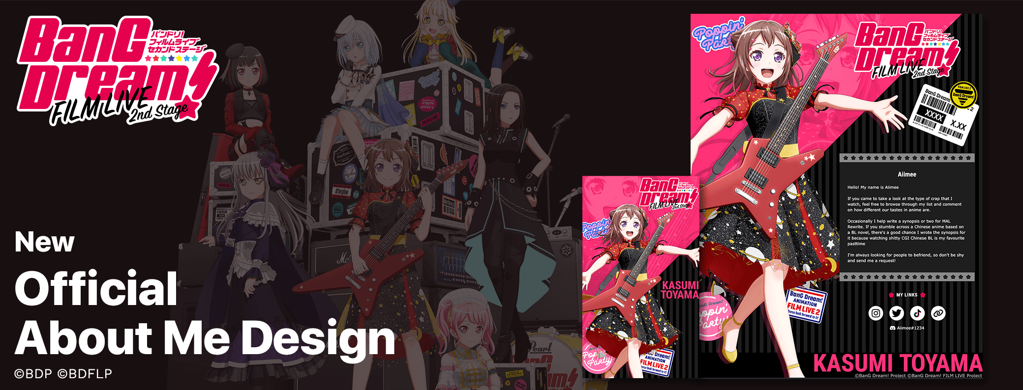 BanG Dream! Film Live 2nd Stage Profile Designs